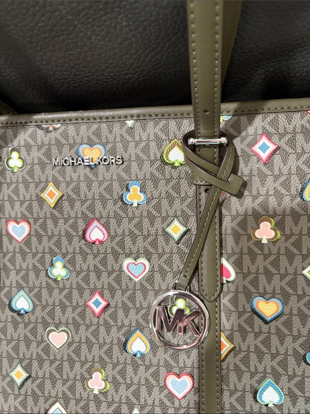 Michael Kors signature printed graphic  tote bag and matching wallet